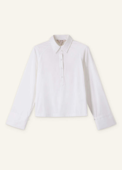 White Raglan Shirt Layering Top