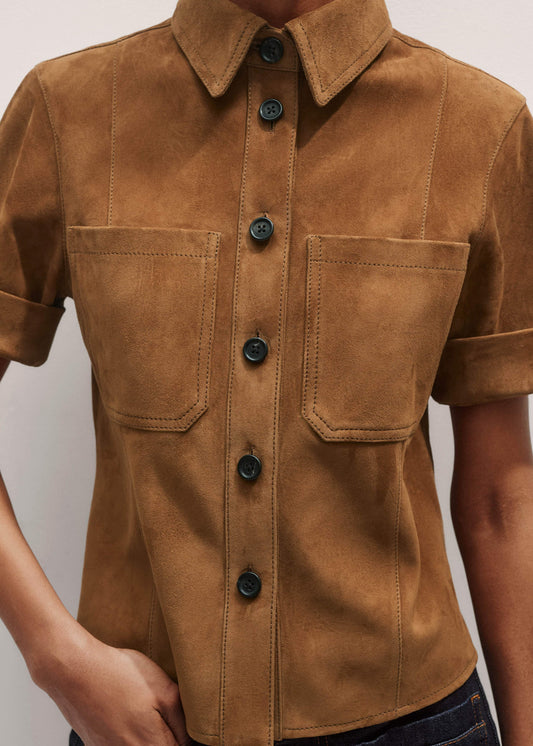 Brown Paneled Shirt