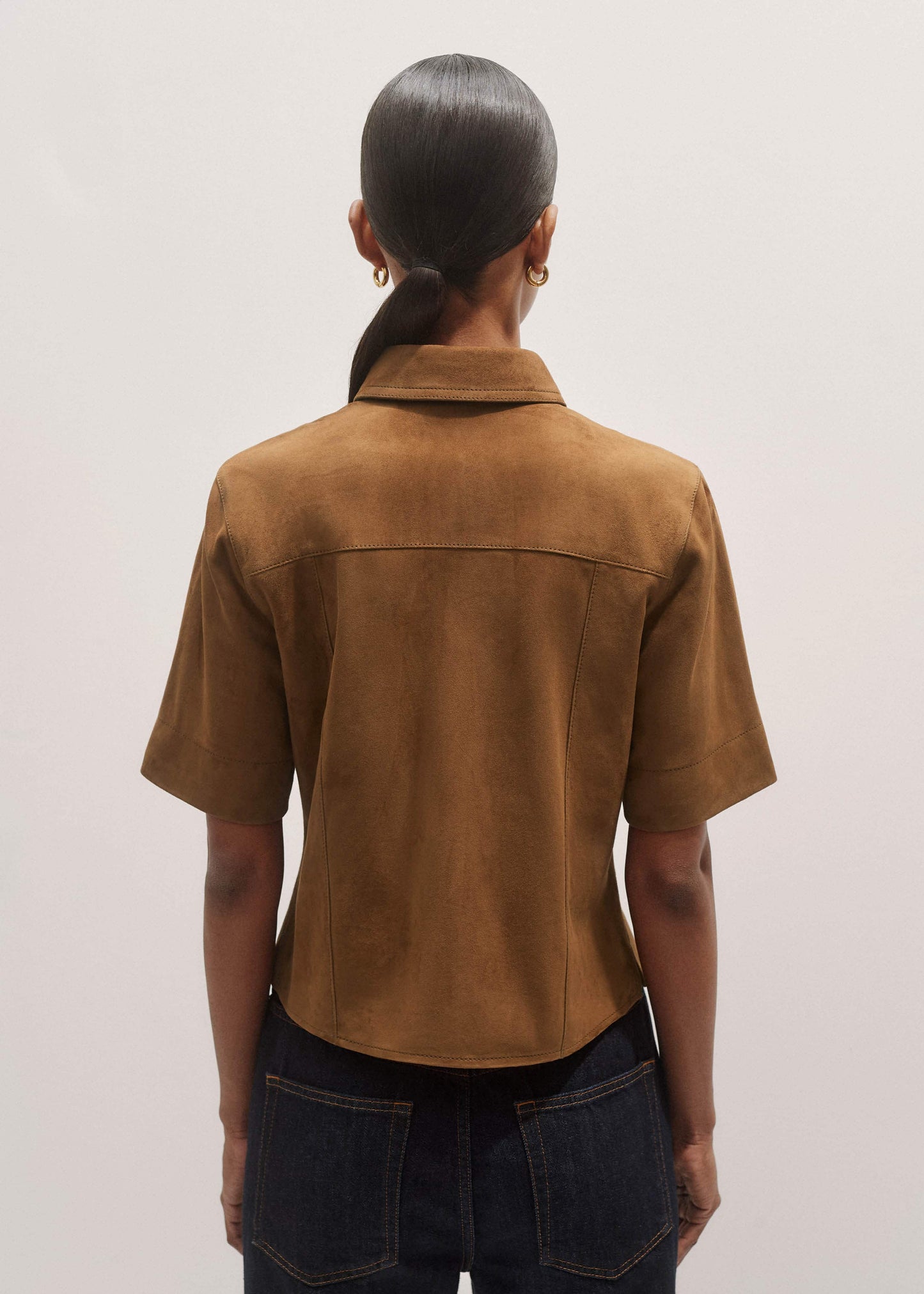 Brown Paneled Shirt