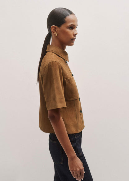 Brown Paneled Shirt