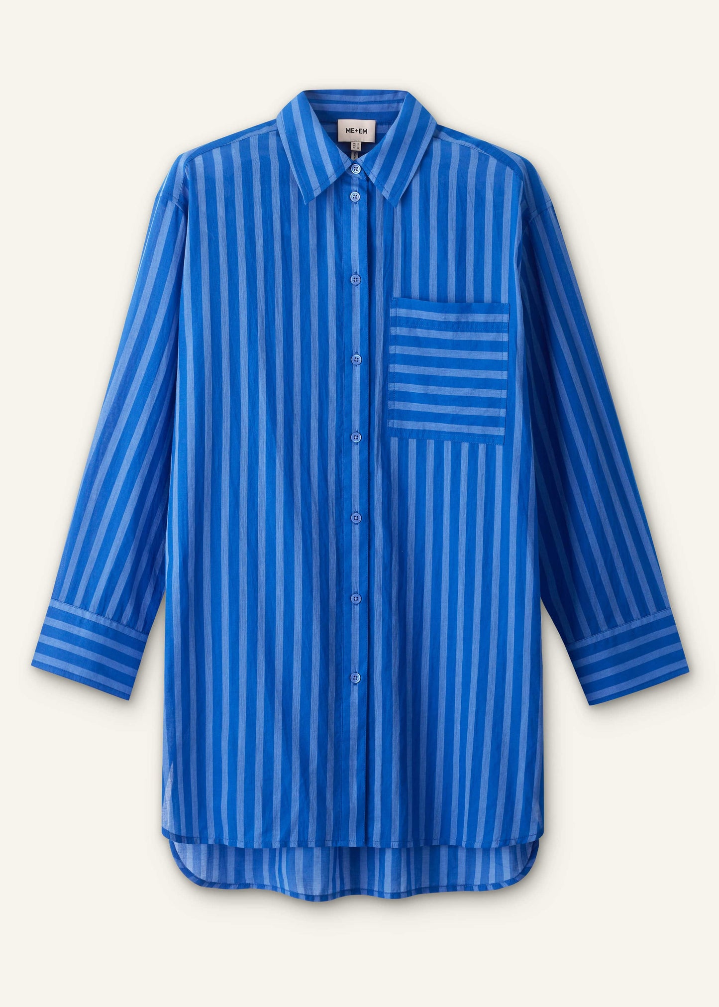 Blue Striped Oversized Beach Shirt