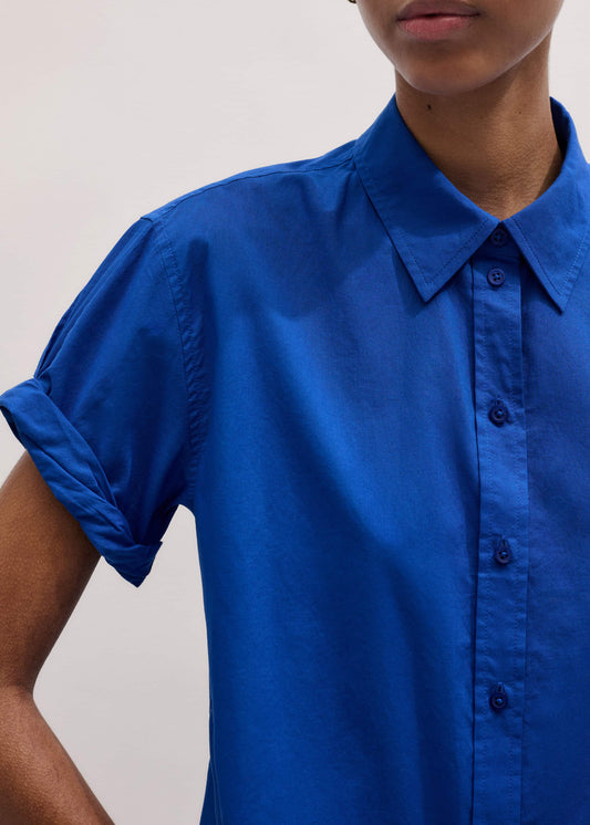 Blue Turn-Up Cuff Shirt