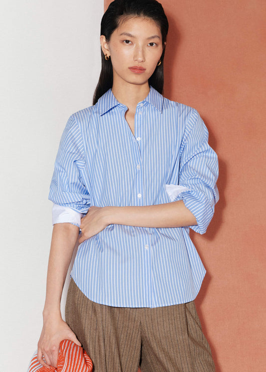 Blue Double Cuff Relaxed Forever Shirt