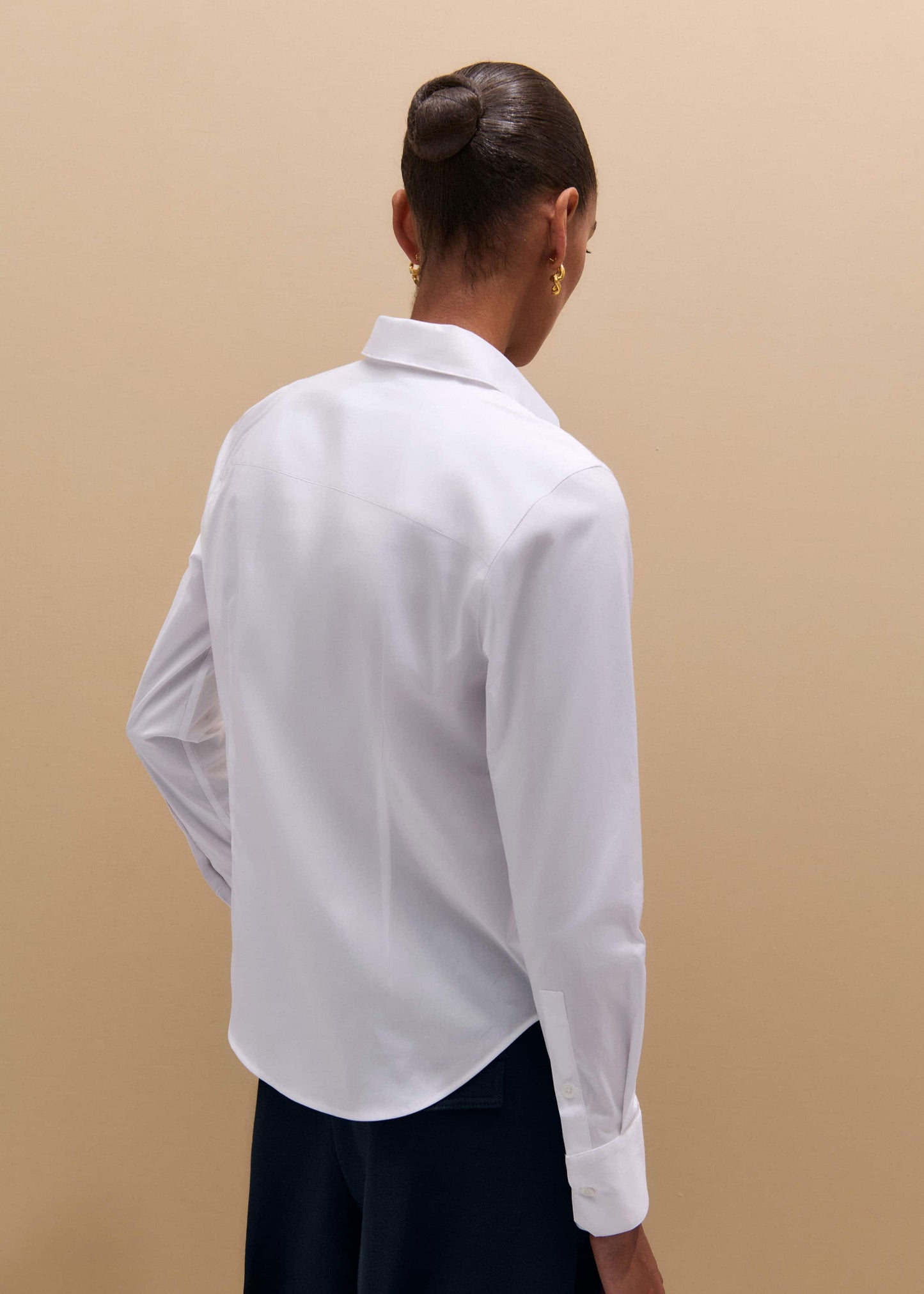 White Icon Fitted Swan Logo Shirt