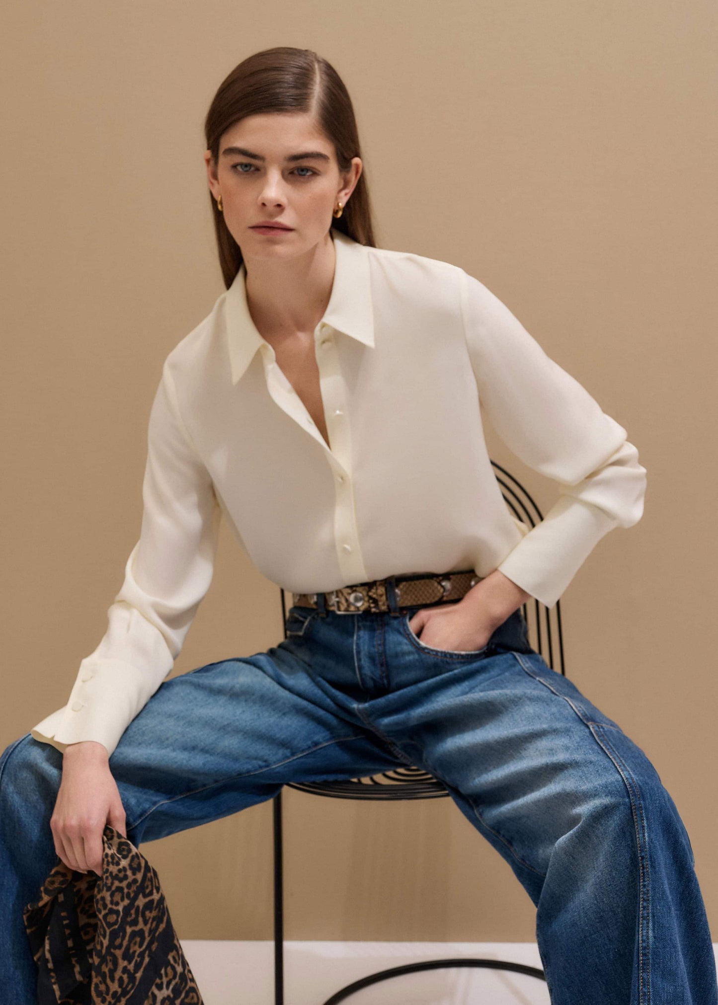 Cream Silk Shirt