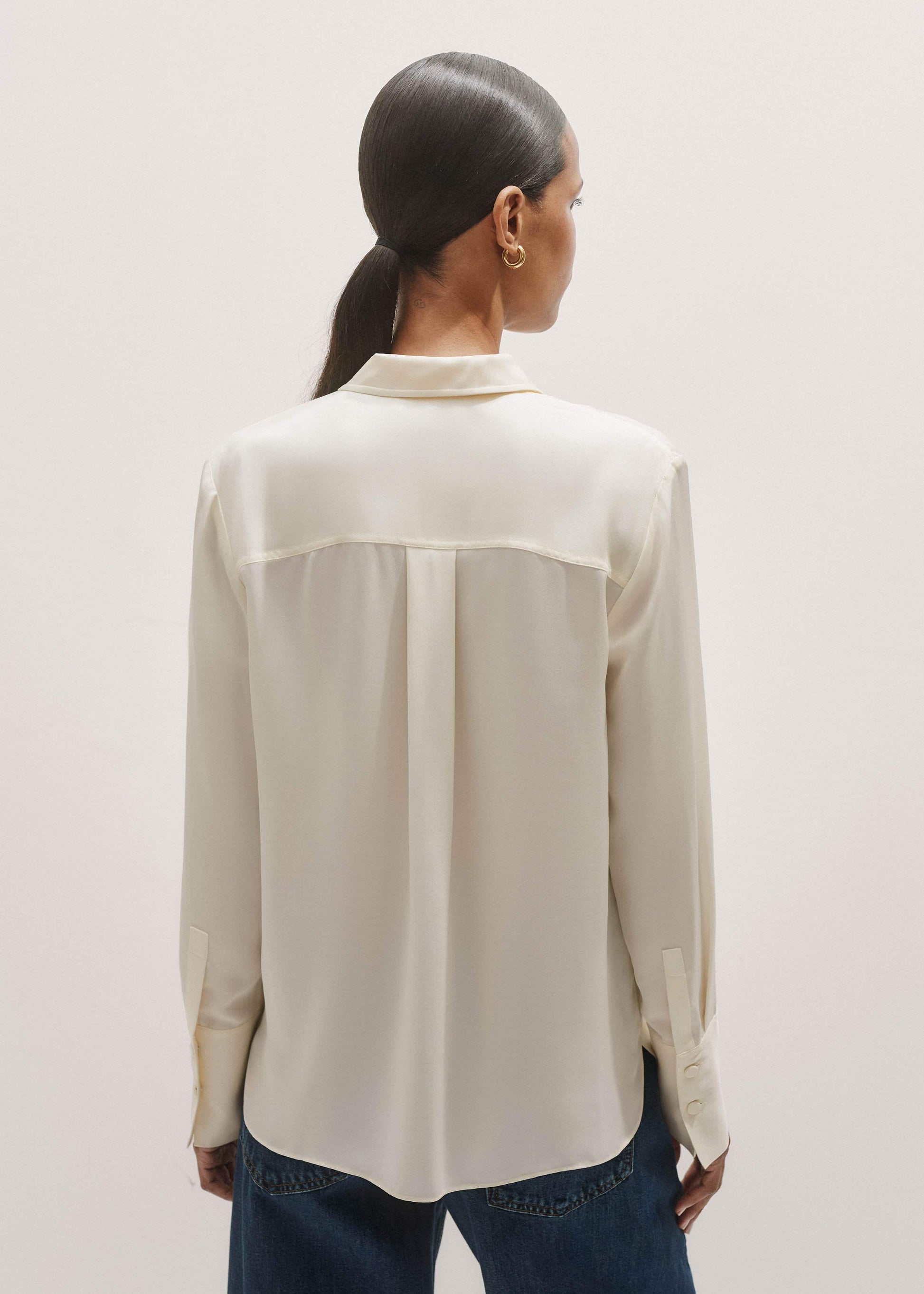 Cream Silk Shirt