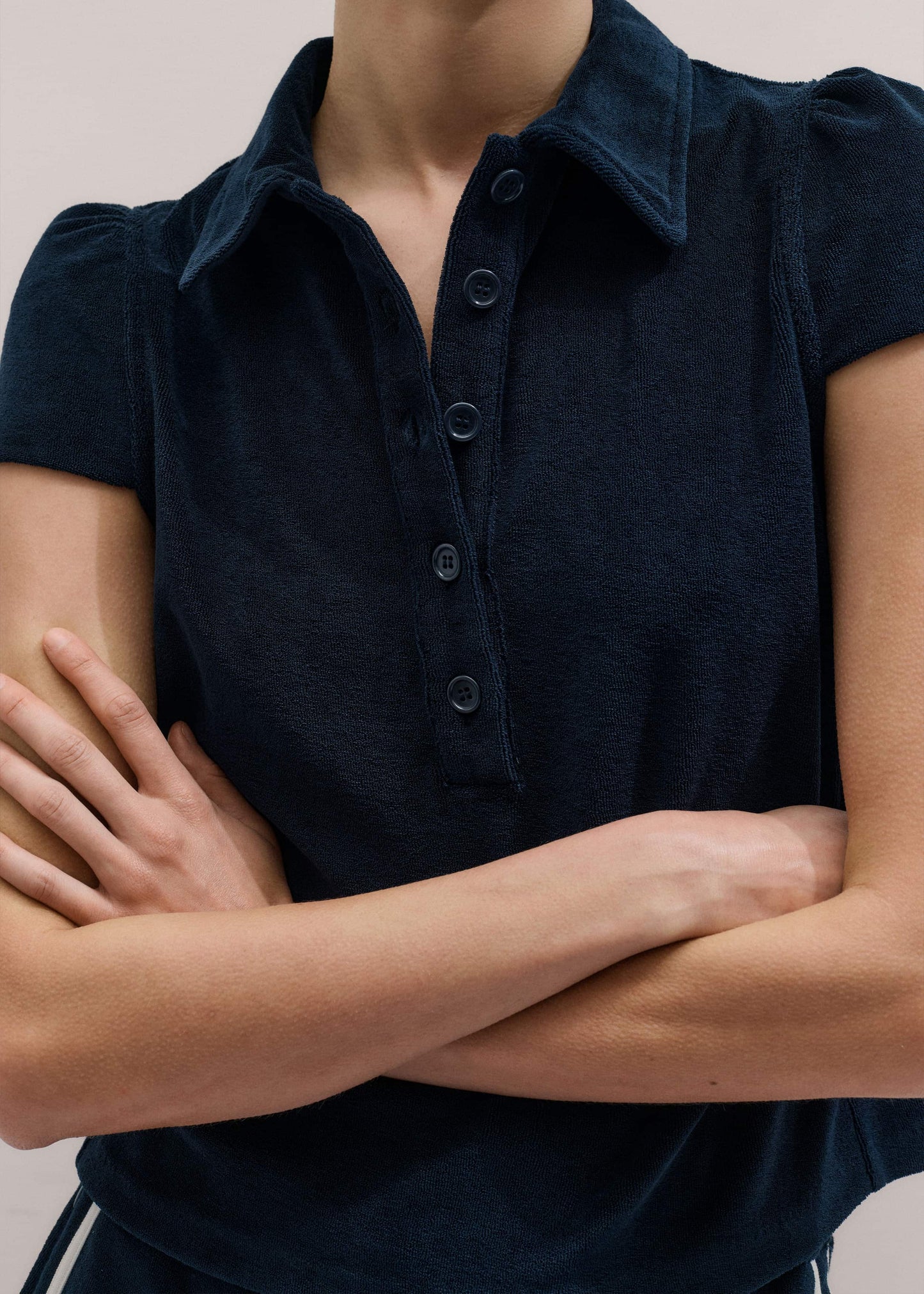 Navy Sporty Smart Polo Top