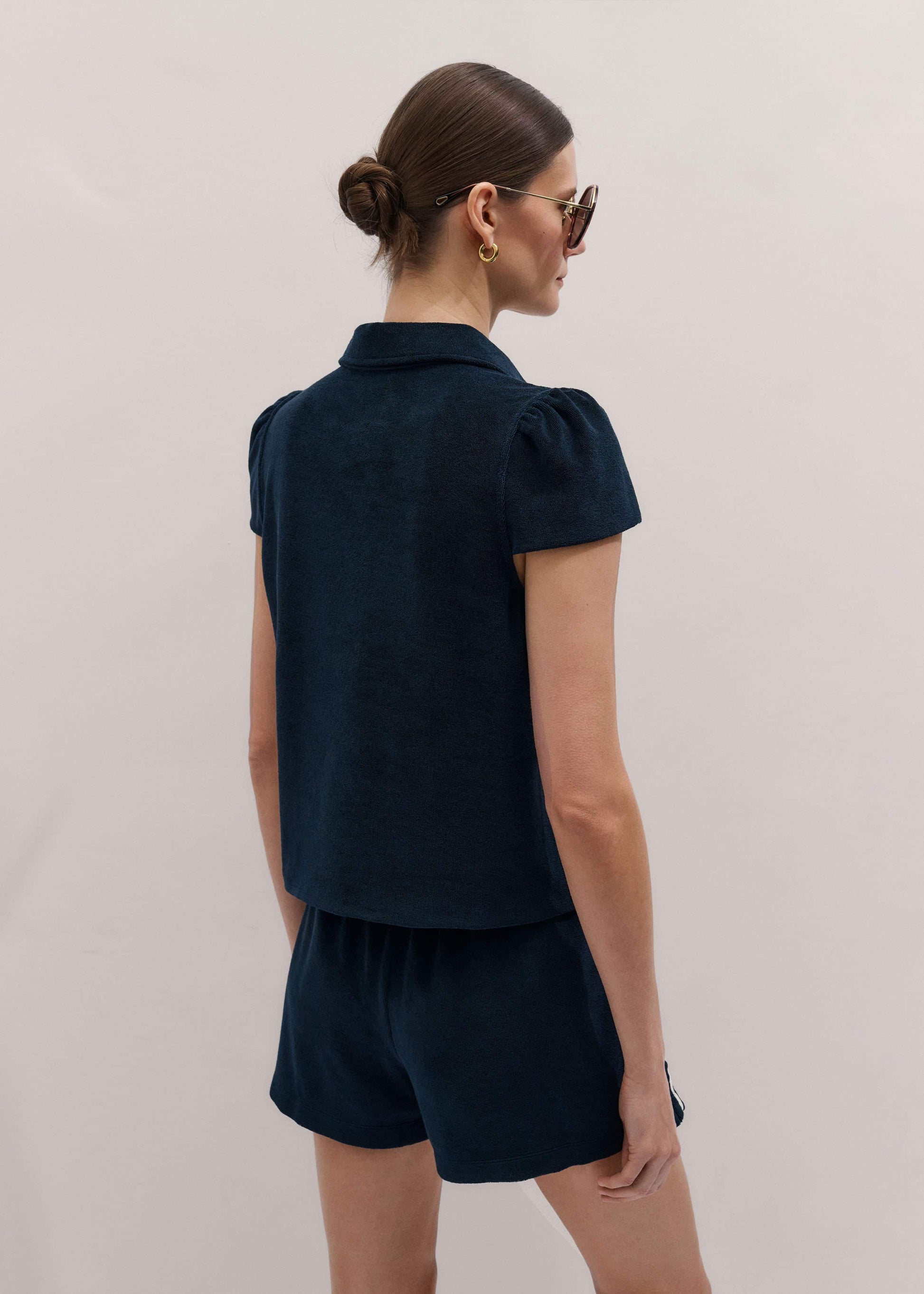 Navy Sporty Smart Polo Top