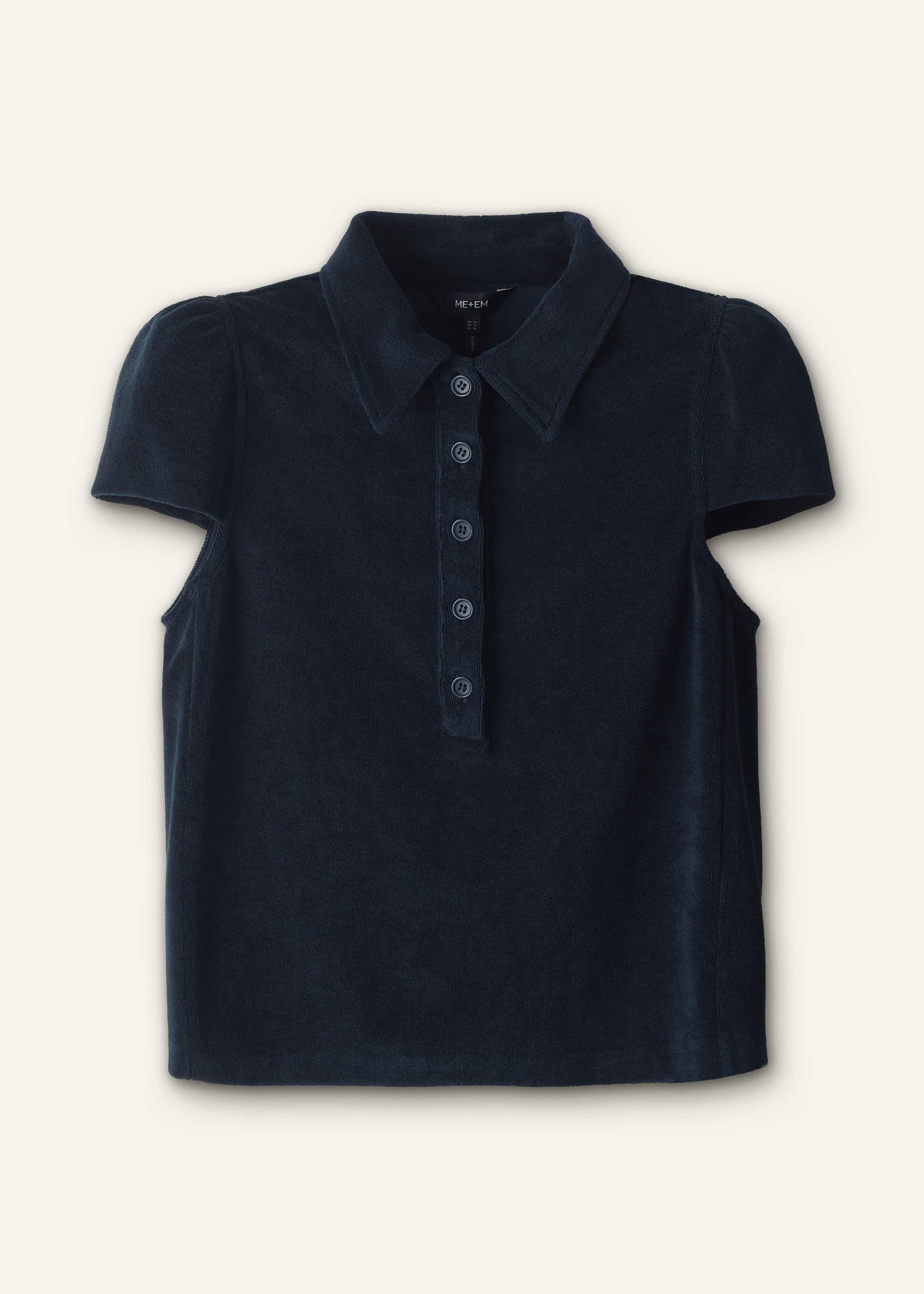 Navy Sporty Smart Polo Top
