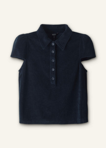 Navy Sporty Smart Polo Top