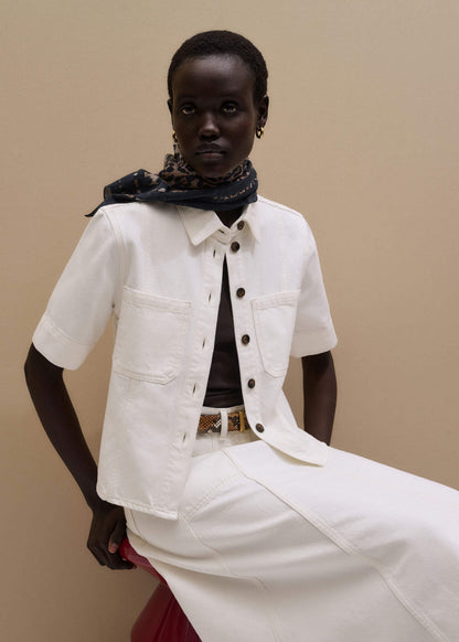 White Paneled Shirt