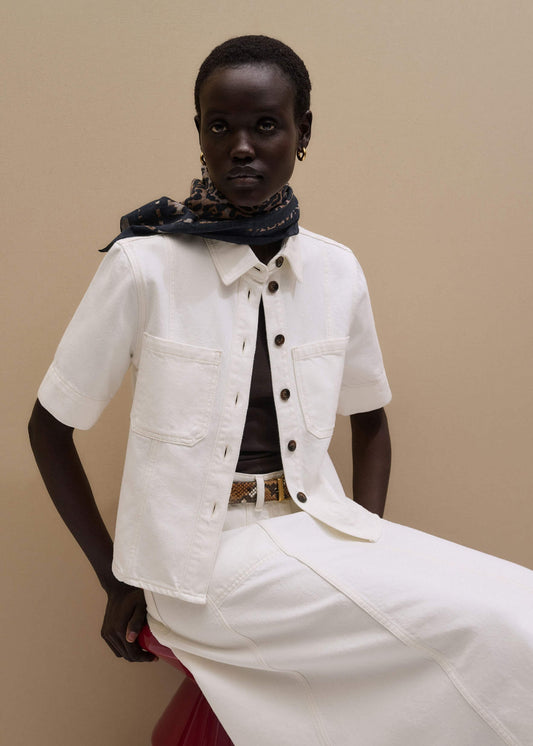 White Paneled Shirt