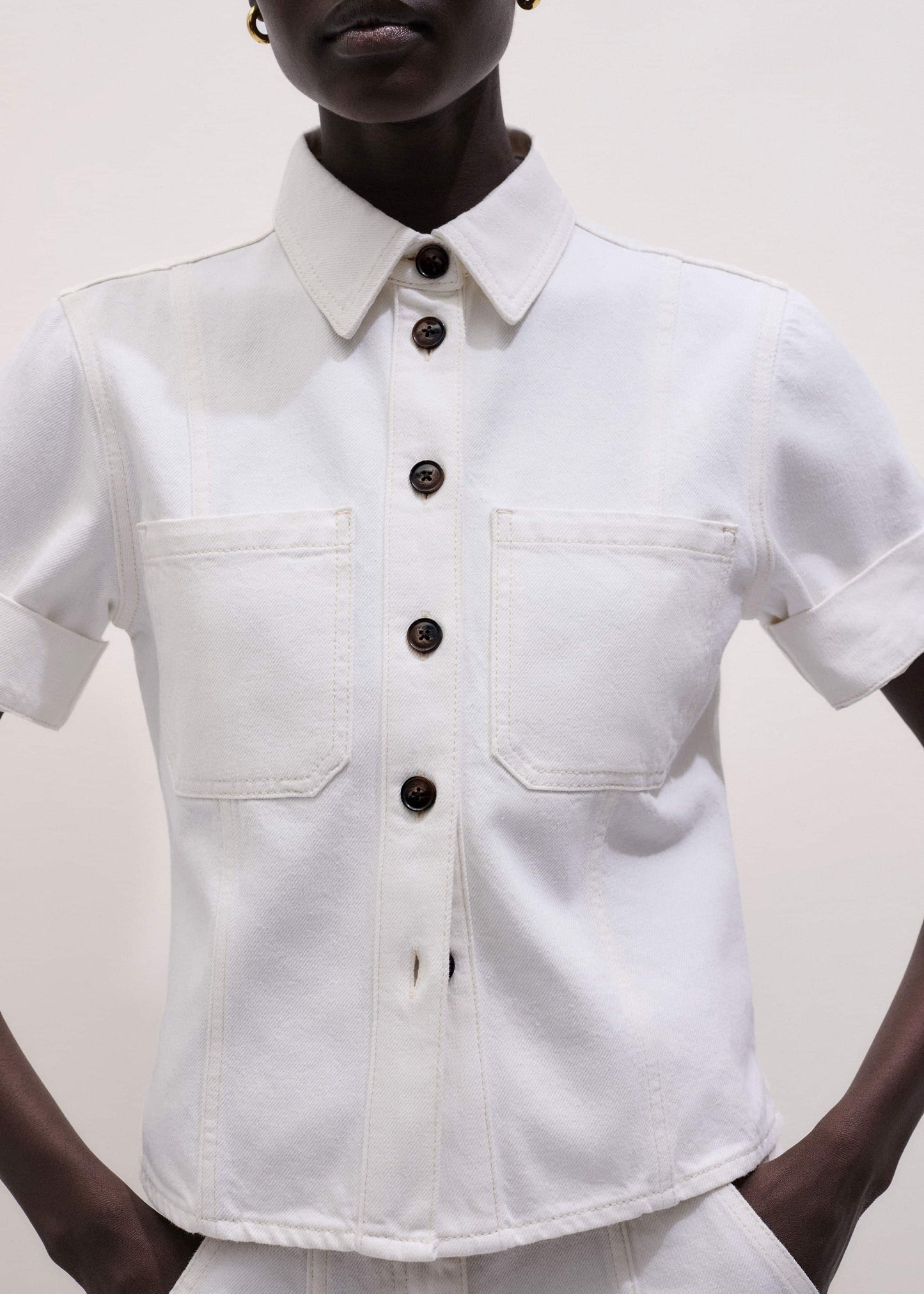 White Paneled Shirt