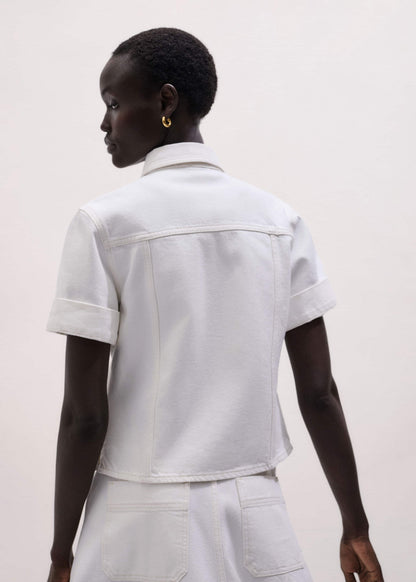 White Paneled Shirt