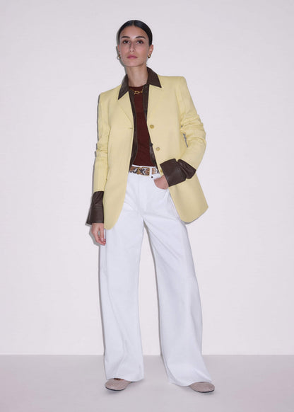 Brown Luxe Leather Straight Shirt