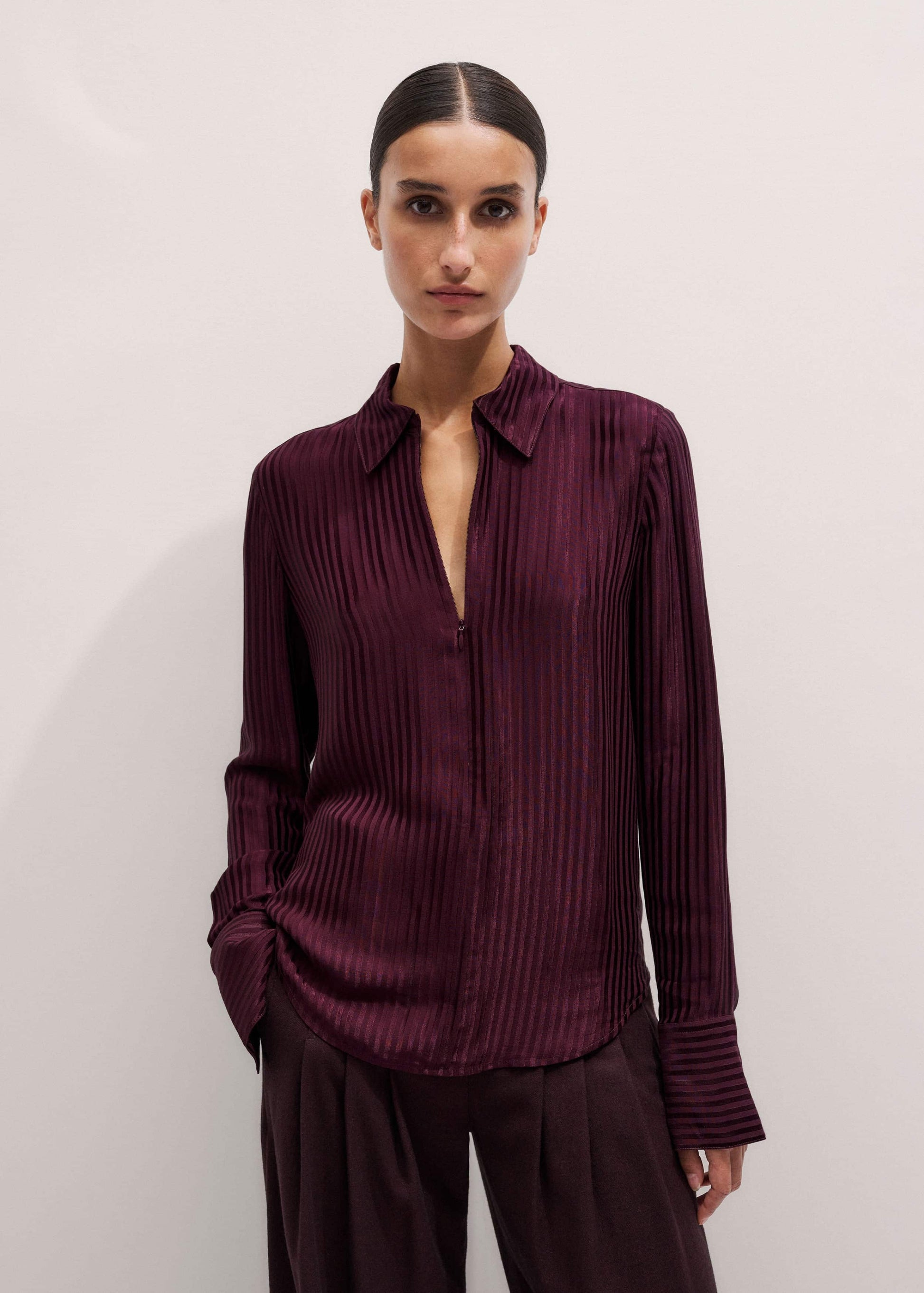 Red AM-PM Fluid Satin Shirt + Tie