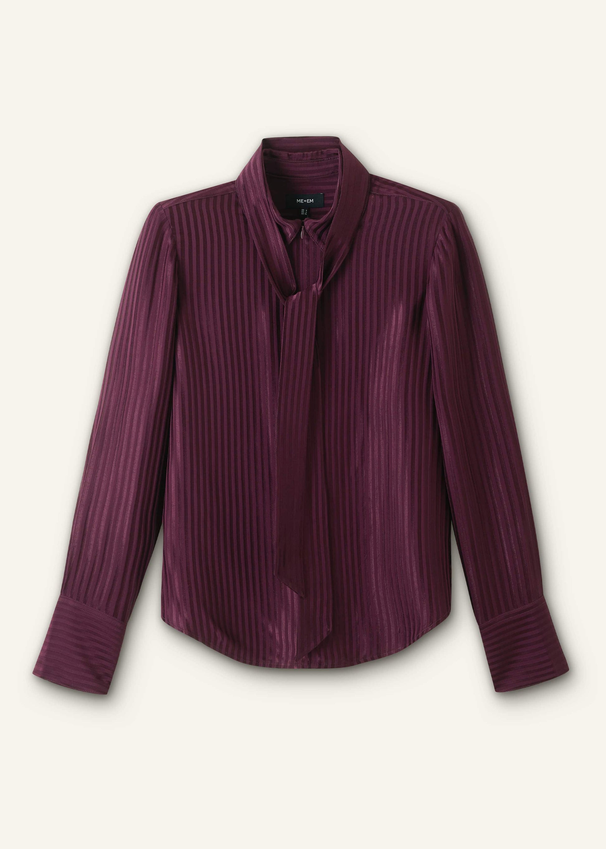 Red AM-PM Fluid Satin Shirt + Tie