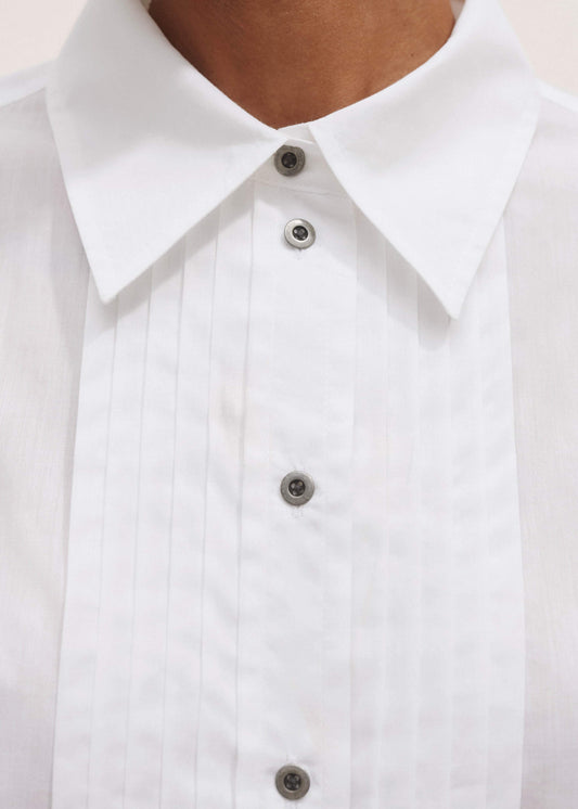 White Relaxed Tux Shirt