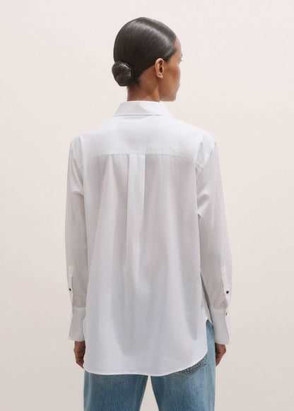 White Relaxed Tux Shirt