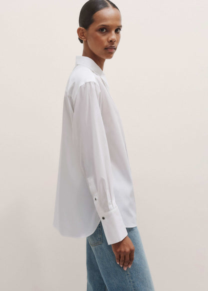 White Relaxed Tux Shirt