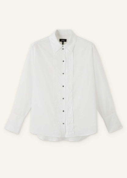 White Relaxed Tux Shirt