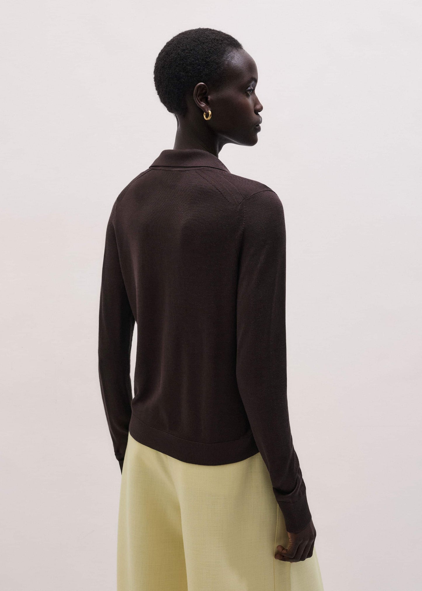 Brown Luxe Knit Slim Shirt