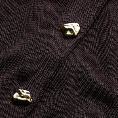 Brown Luxe Knit Slim Shirt