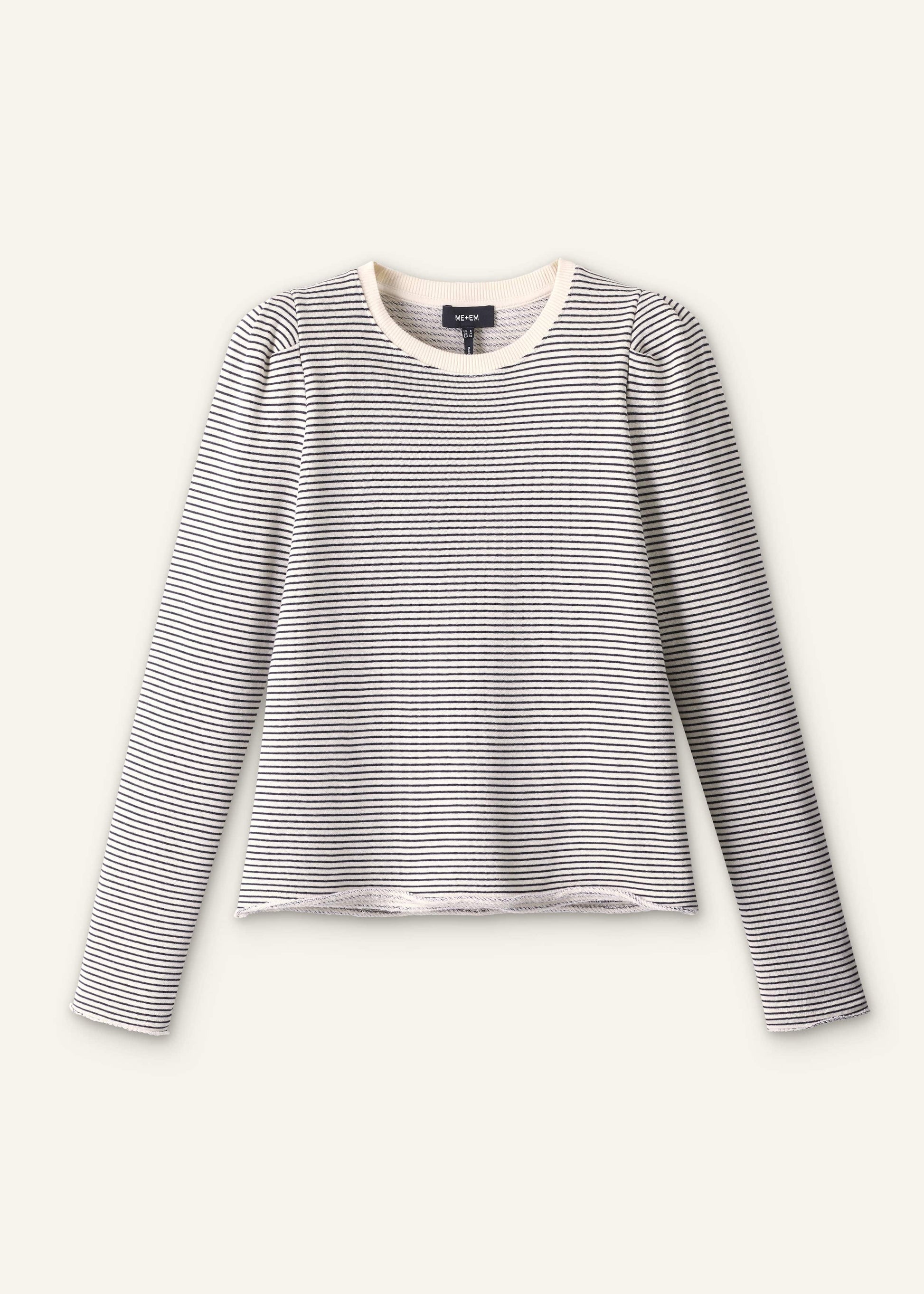Navy Stripe Pouf Sleeve Sweatshirt