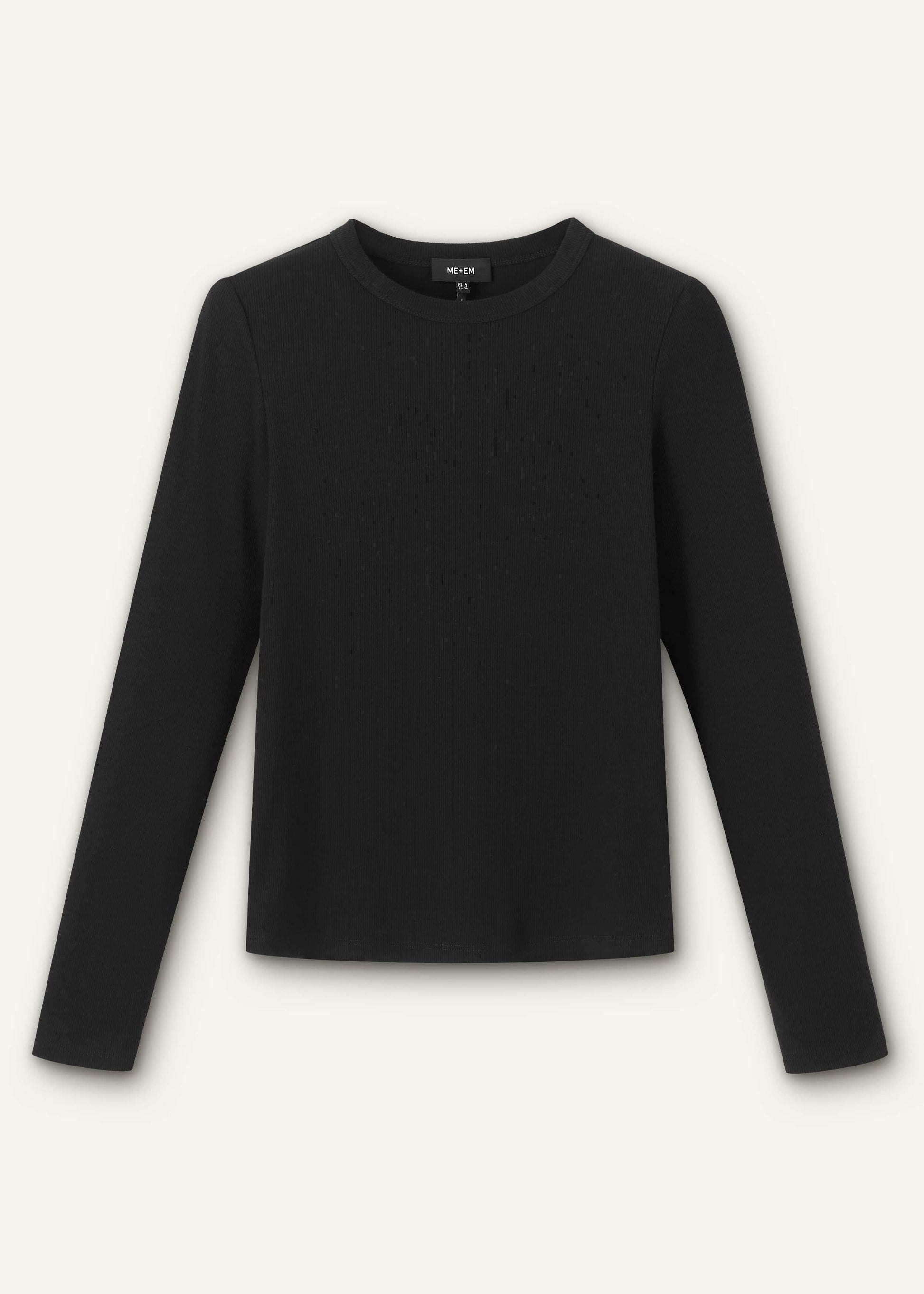 Black Cotton Rib Perfect Basic Top