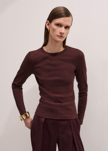 Red Cotton Rib Perfect Basic Top