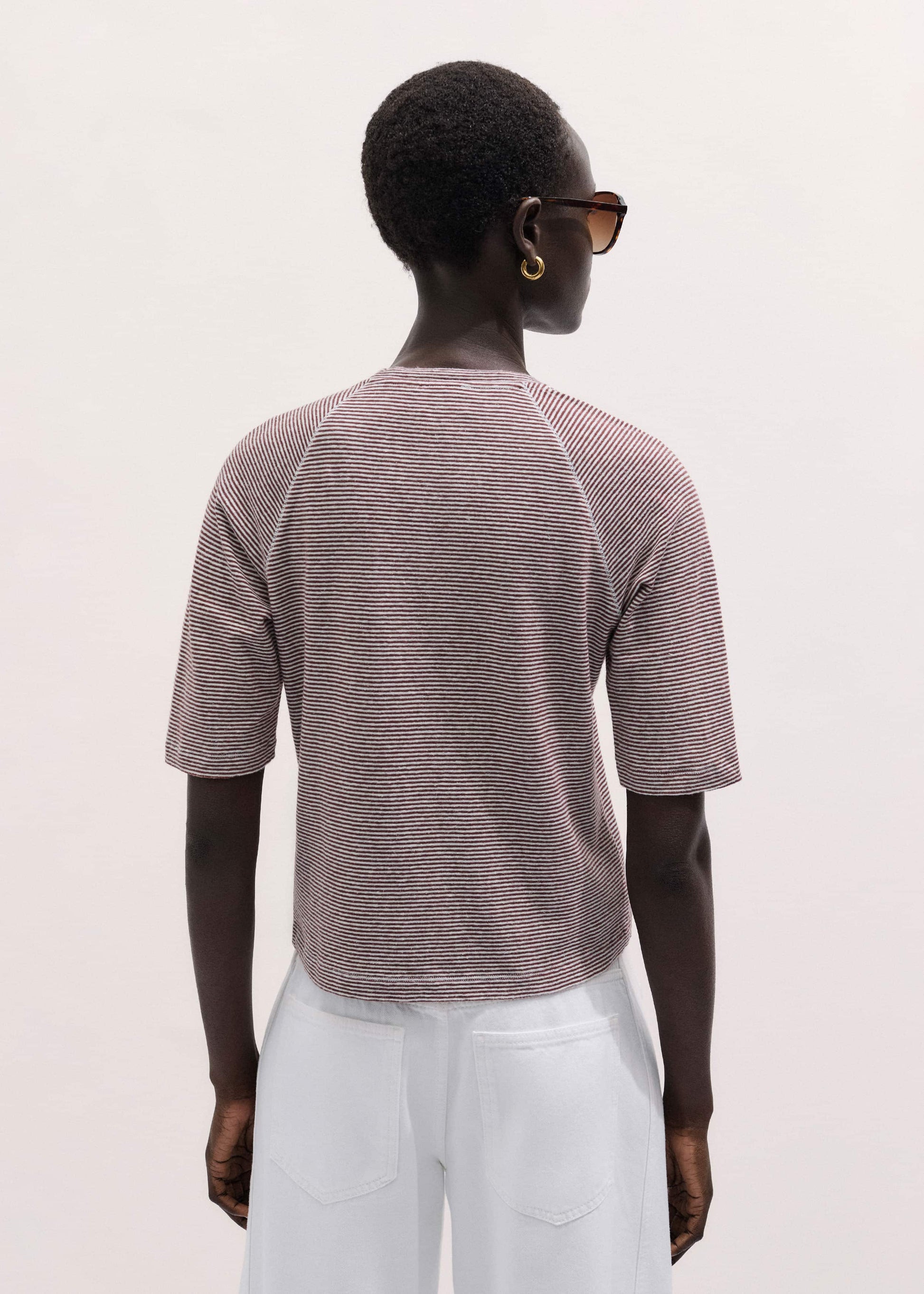 Cinnamon Soft Washed Stripe Raglan Tee