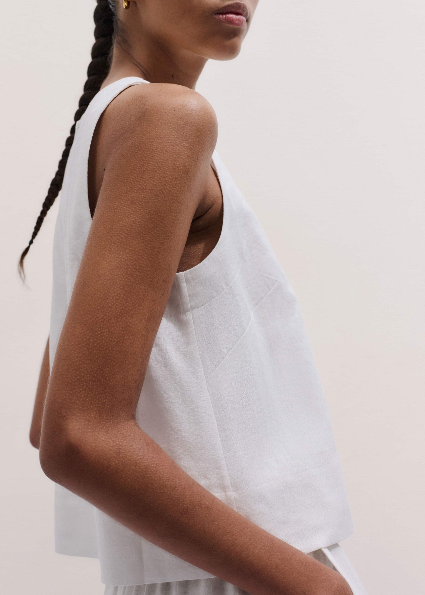 White Shell Crop Top