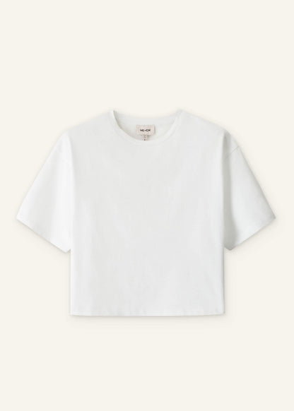 White Relaxed Cropped T-Shirt