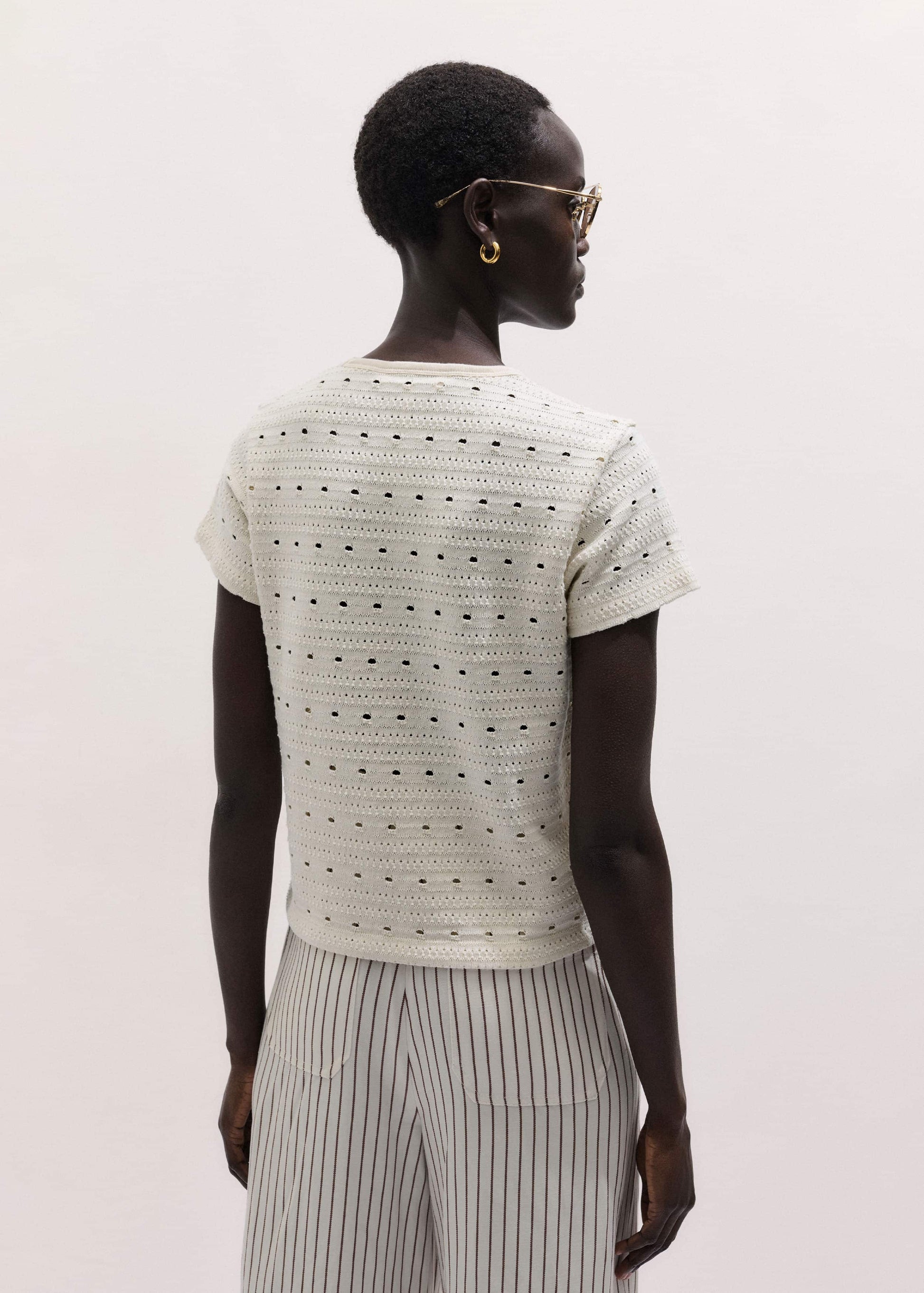 Cream Cutout Baby Tee