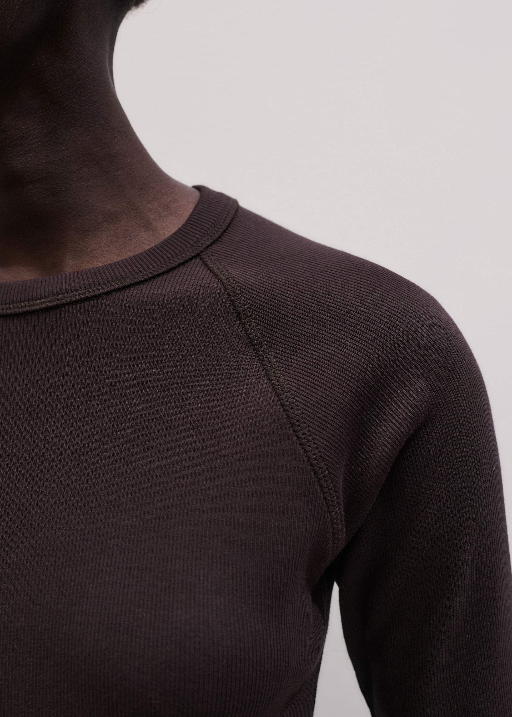 Brown Raglan Crop Tee