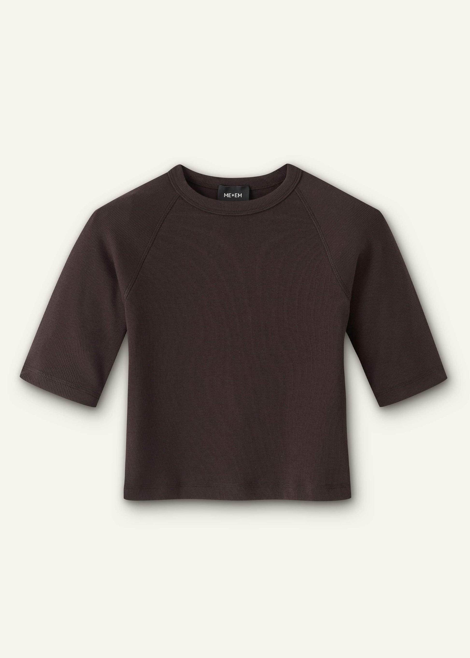 Brown Raglan Crop Tee