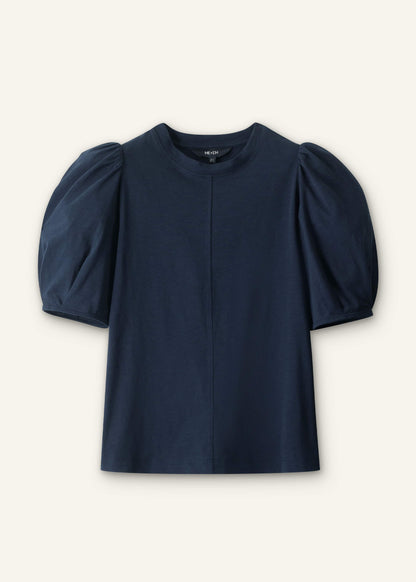 Navy Feminine Sleeve Swing Top
