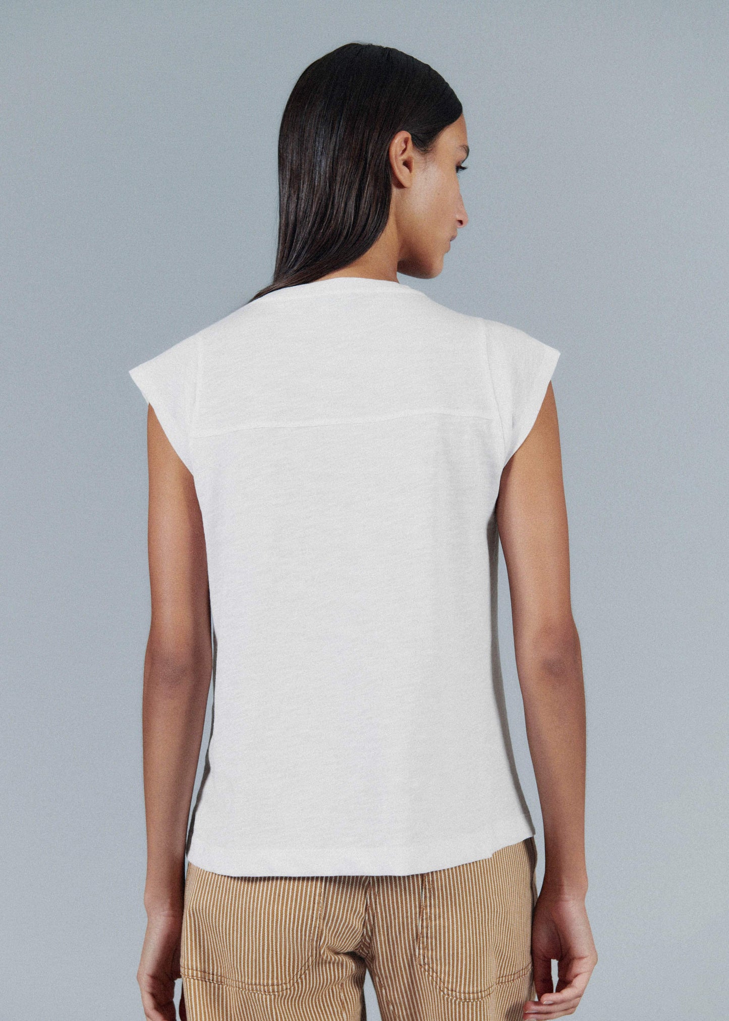 White Cap Sleeve Crew Neck Swing Tee