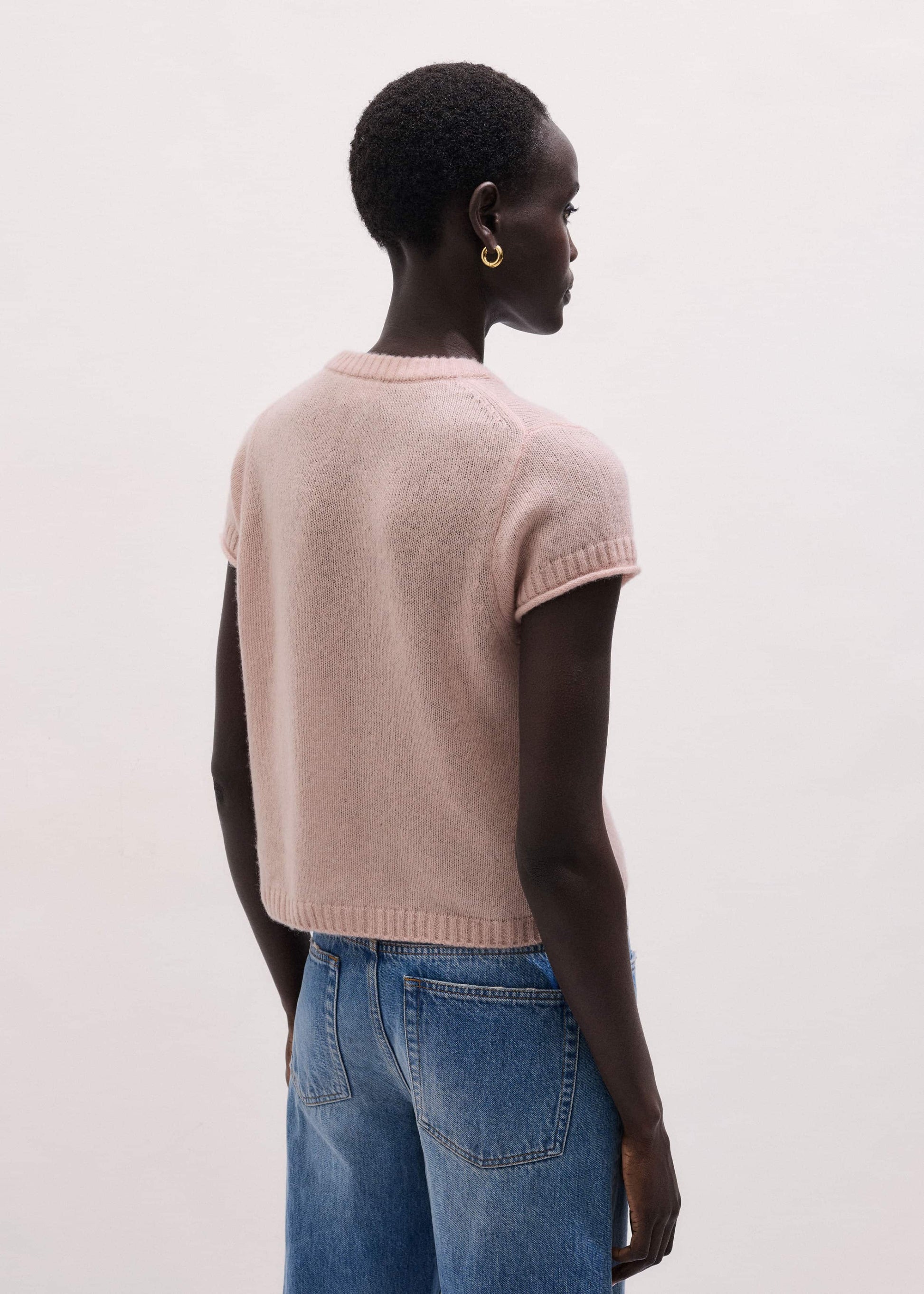 Pink Merino Cashmere Silk Straight Baby Tee