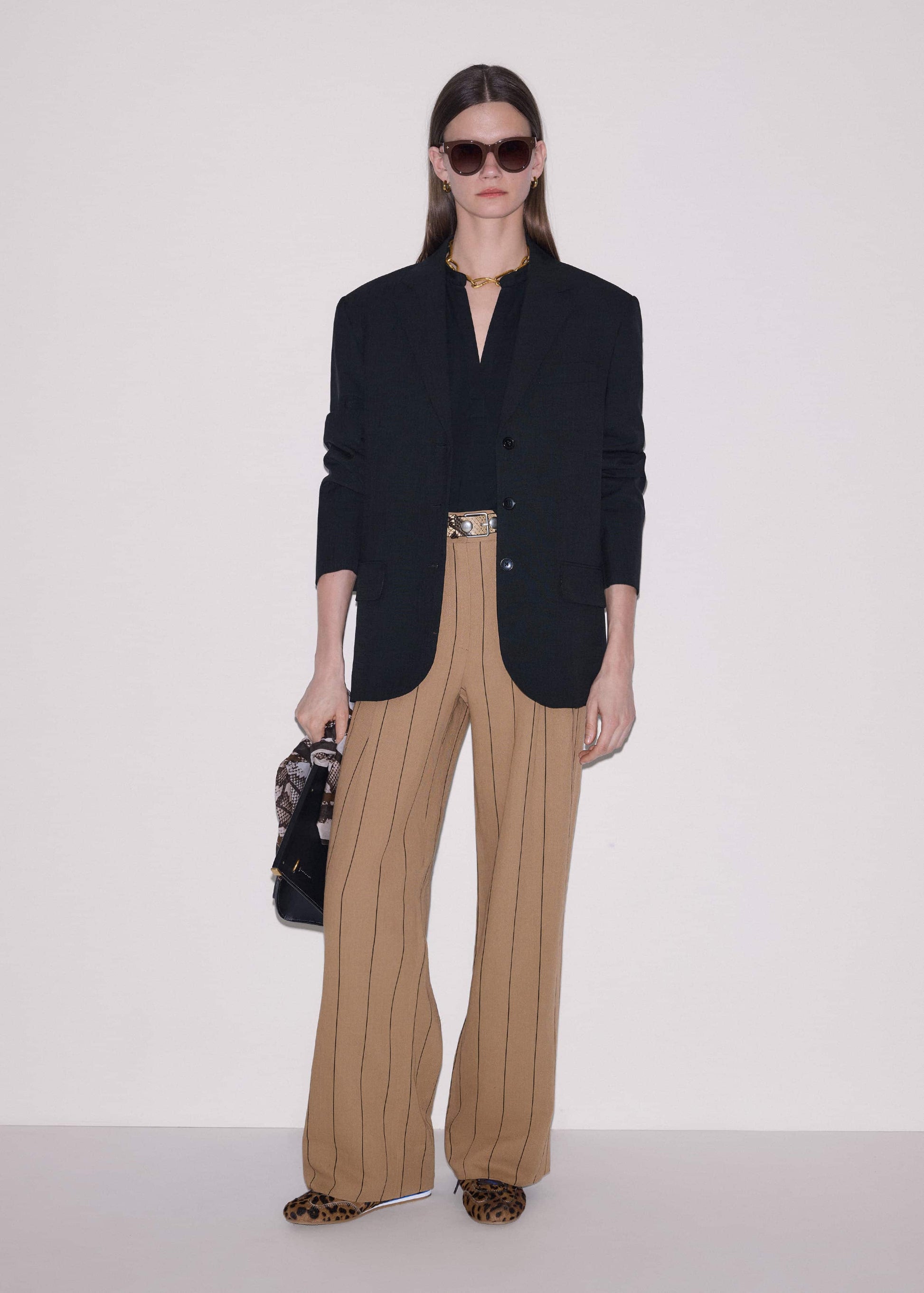 Black Open Placket Swing Top