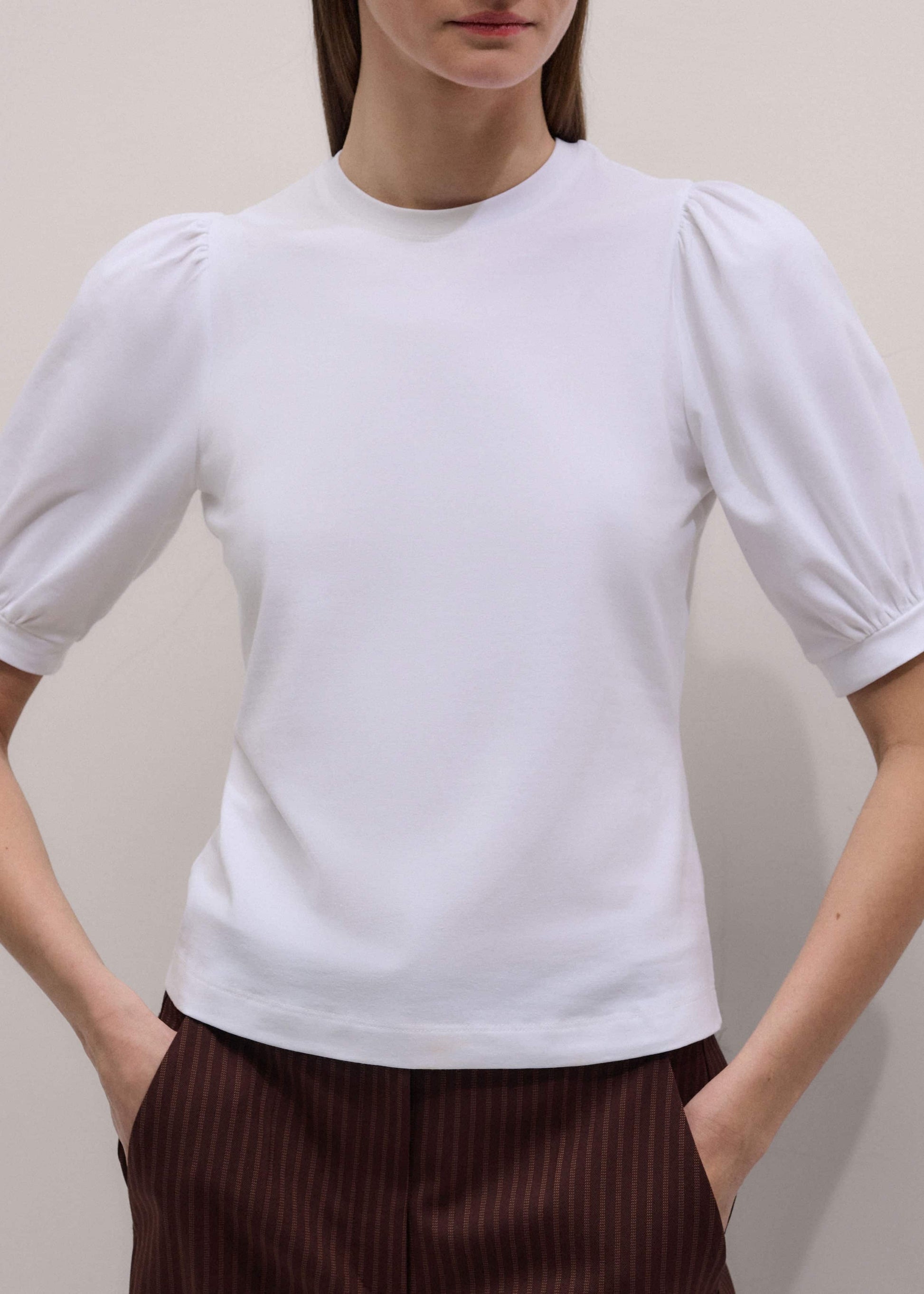White Feminine Sleeve Tee