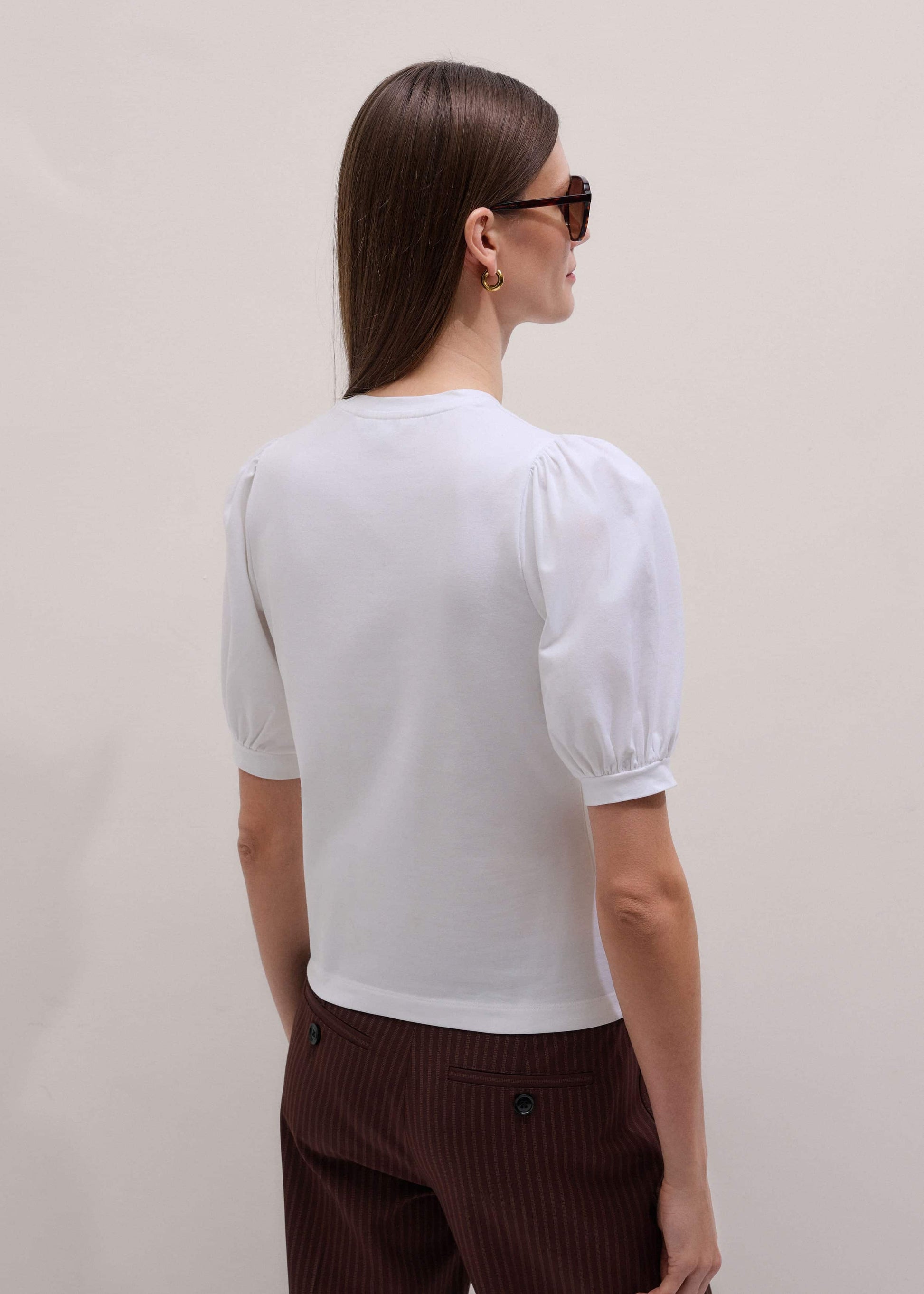 White Feminine Sleeve Tee