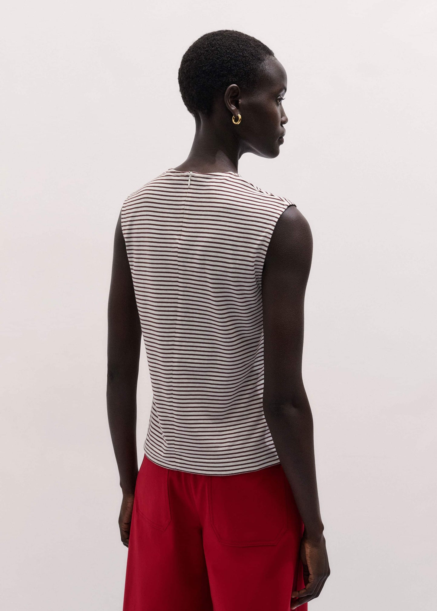 Brown Scarf Neck Tank