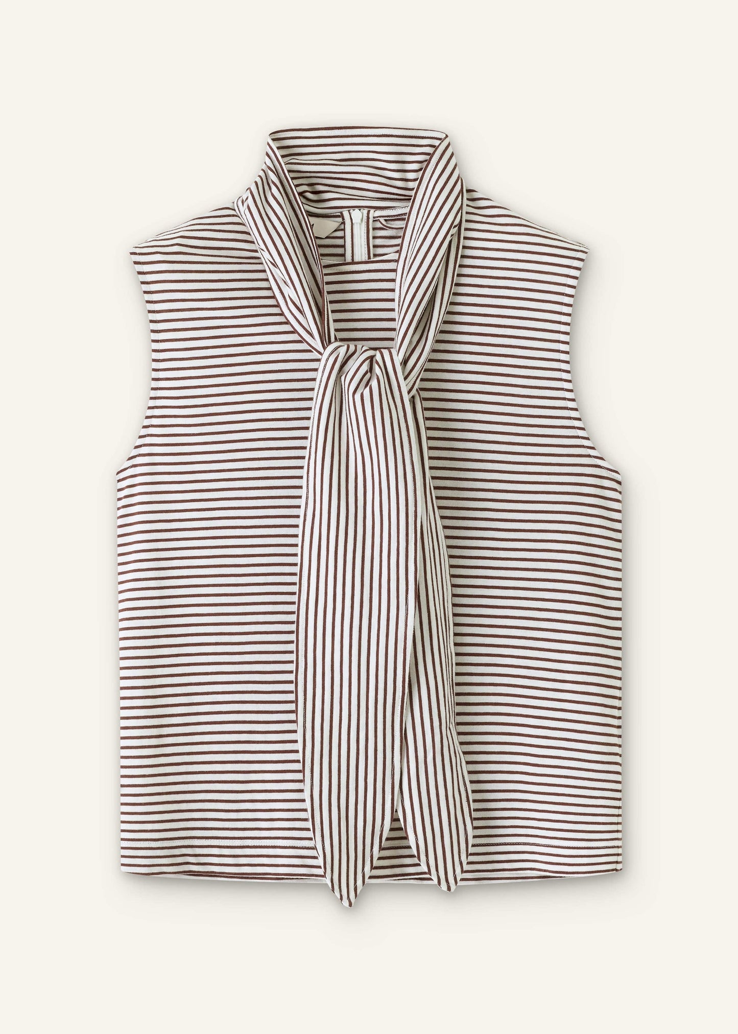 Brown Scarf Neck Tank