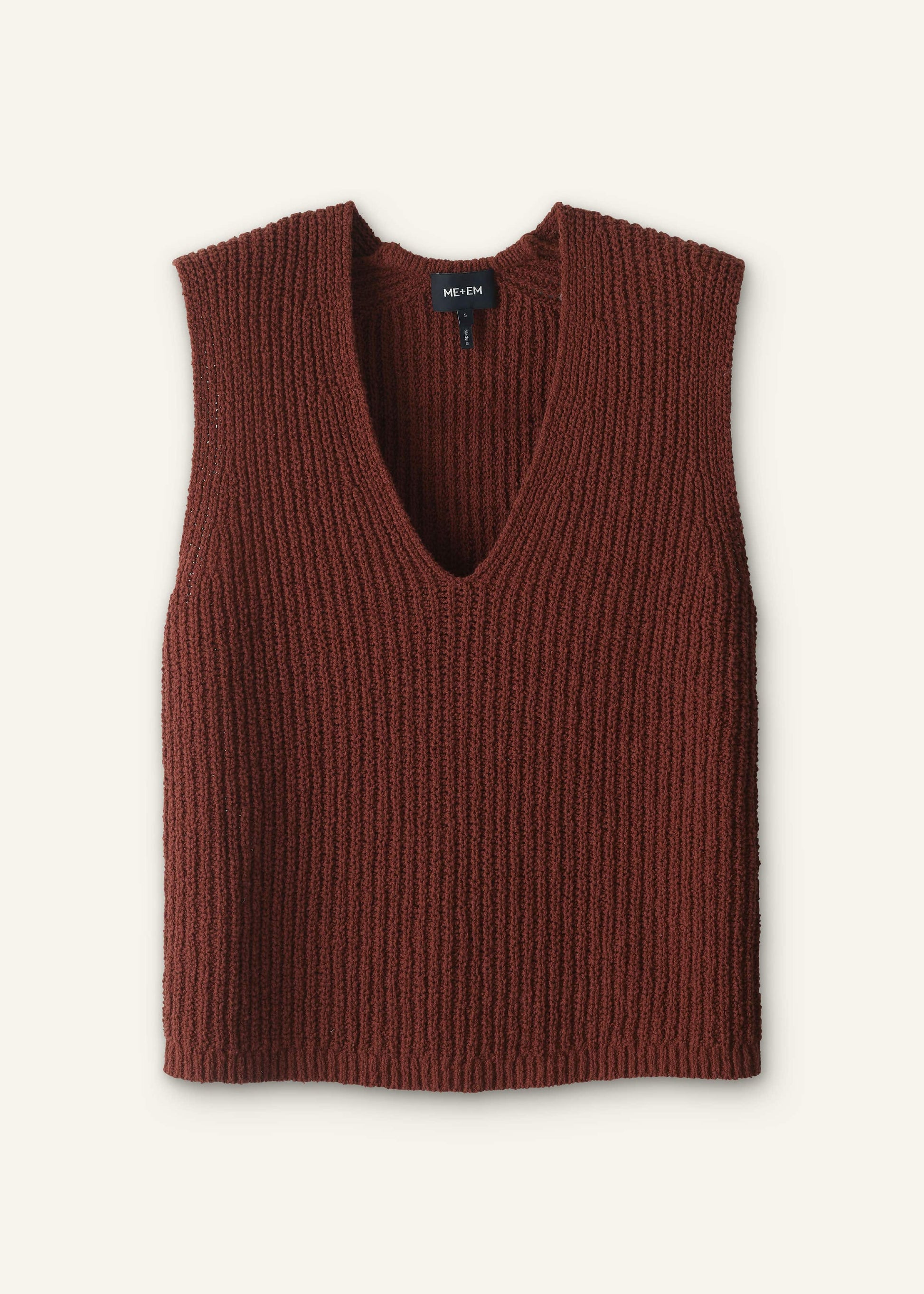 Cinnamon Brown Relaxed Knit Vest