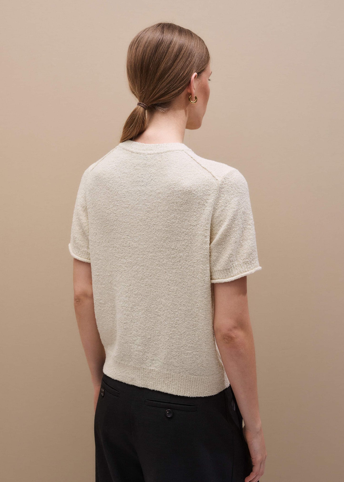 Cream Short Sleeve Cardigan