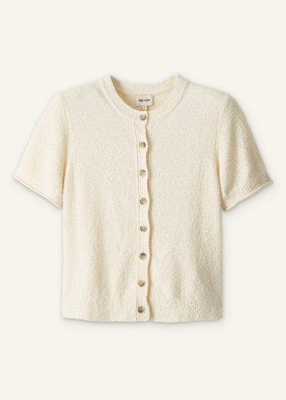 Cream Short Sleeve Cardigan
