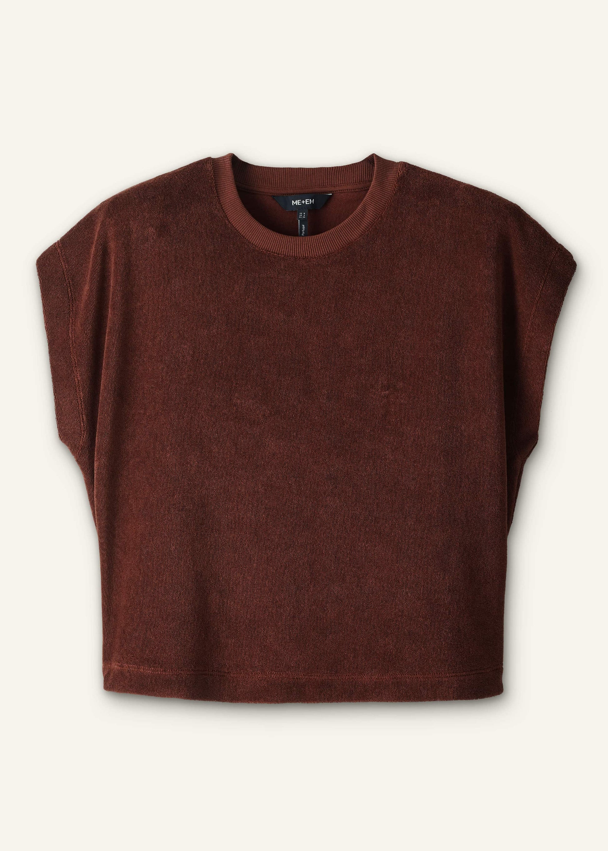 Cinnamon Brown Cap Sleeve Crop Tee