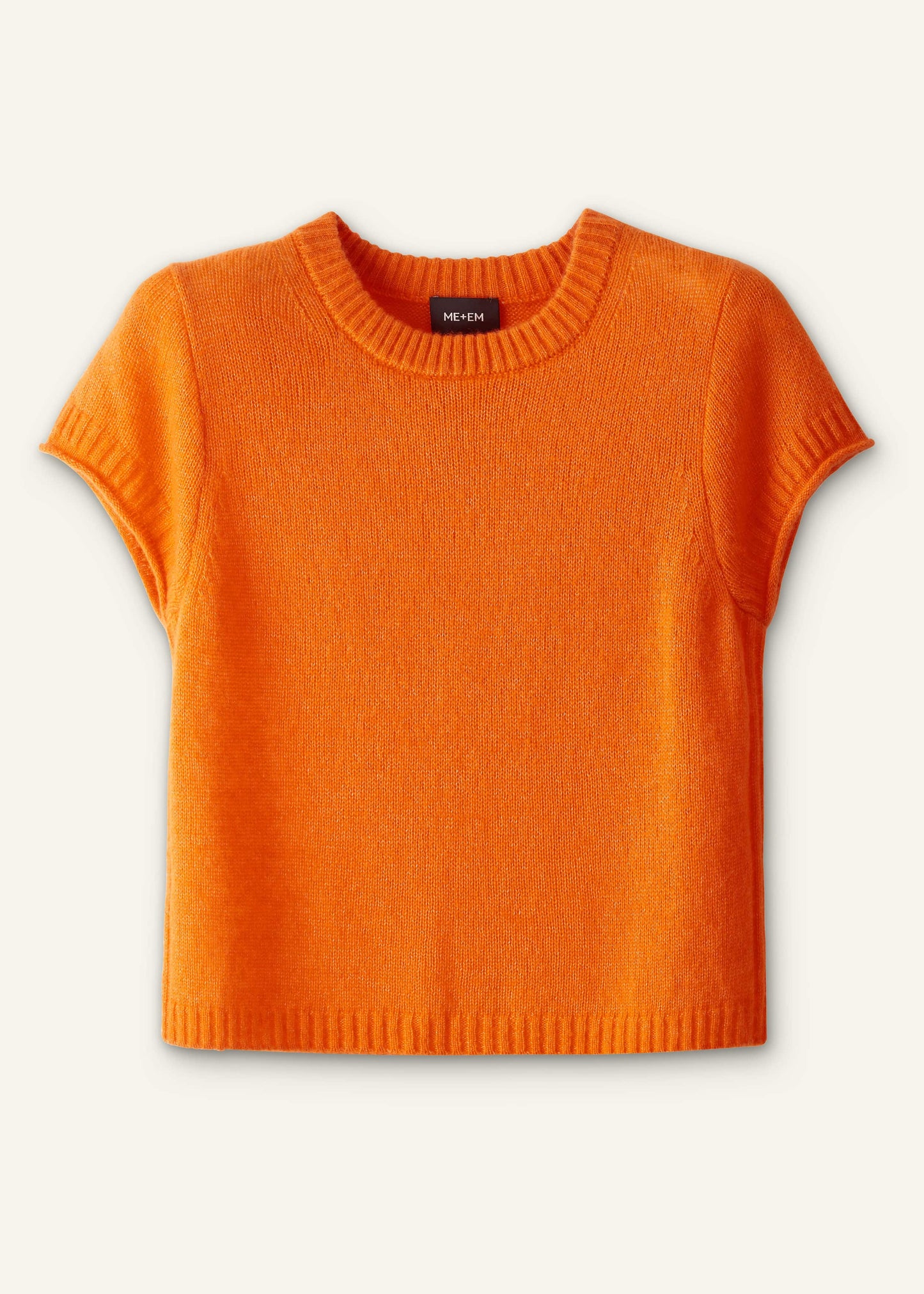 Orange Merino Cashmere Silk Baby Tee