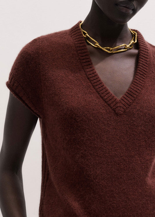 Cinnamon Brown V-Neck Baby Tee
